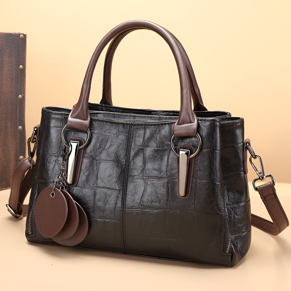 Wearclo | Women's Boston Handbag with Embossed Texture