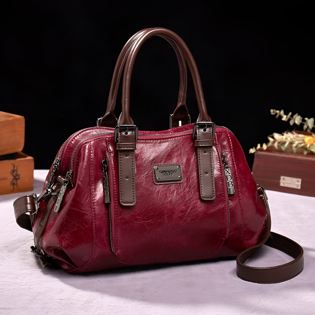 Wearclo | Women's Boston Handbag with Embossed Texture