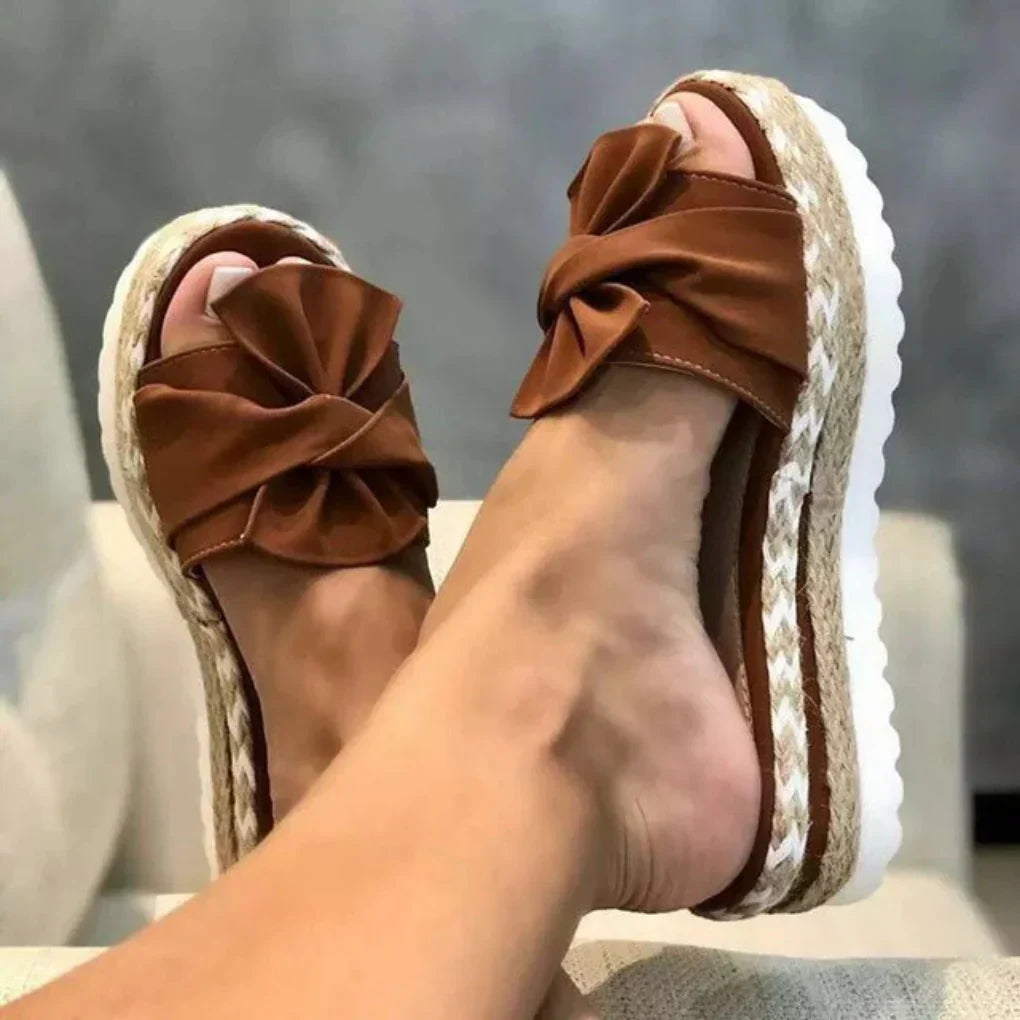 Wearclo | Women's Bow Platform Sandals