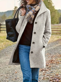 Wearclo | Women's Button-Front Lapel Collar Outerwear