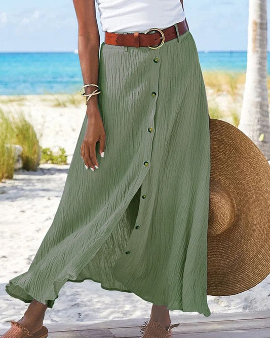 Wearclo | Women's Button-Front Midi Skirt