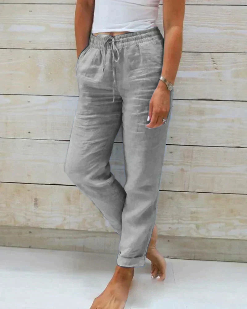 Wearclo | Women's Drawstring Linen Pants