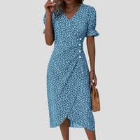 Wearclo | Women's Botanical Print Midi Dress