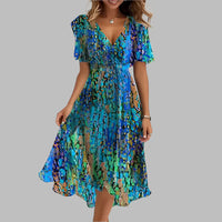 Wearclo | Flowy Floral Midi Wrap Dress