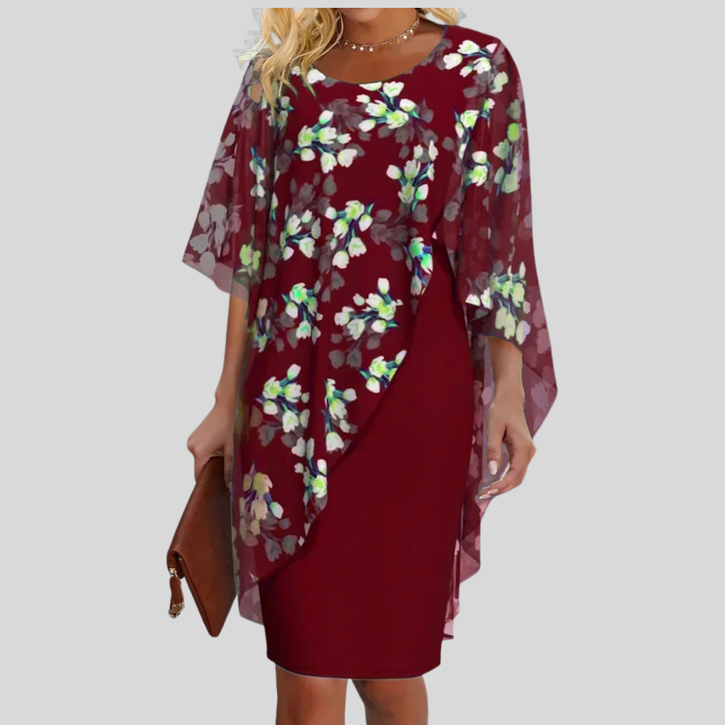 Wearclo | Women's Floral Overlay Shift Dress