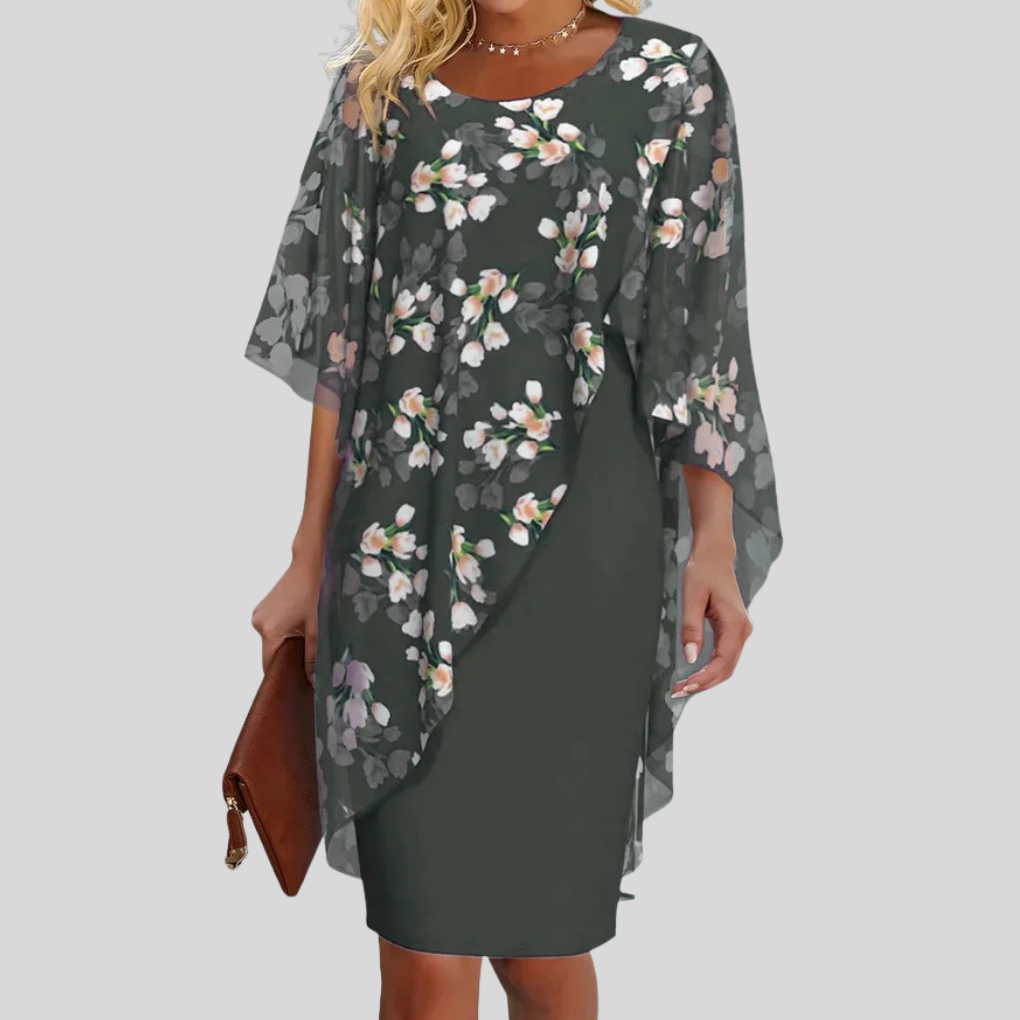 Wearclo | Women's Floral Overlay Shift Dress