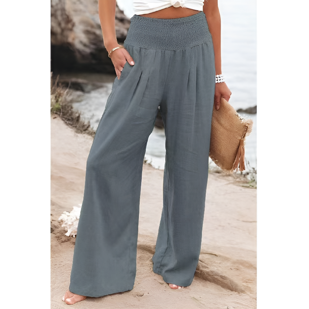 Wearclo | Women's High-Waisted Wide-Leg Trousers