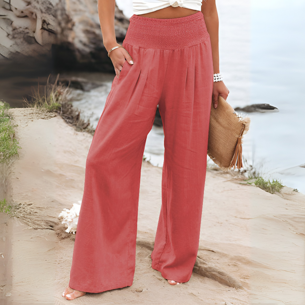 Wearclo | Women's High-Waisted Wide-Leg Trousers