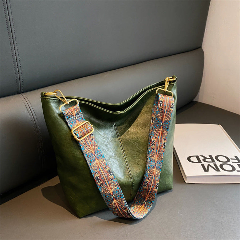 Wearclo | Women's Hobo Bag with Patterned Strap