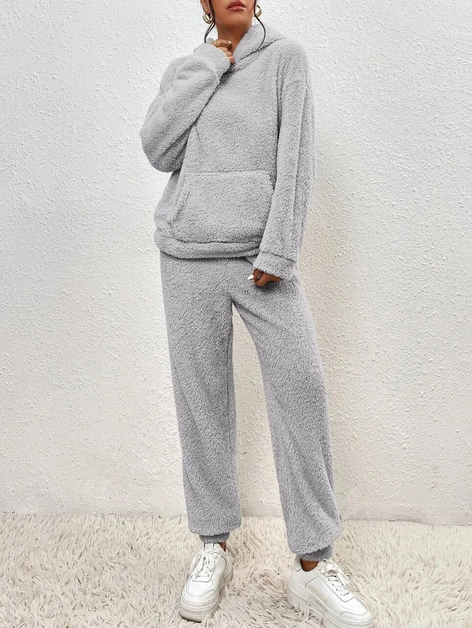 Wearclo | Women's Hooded Fleece Loungewear Set