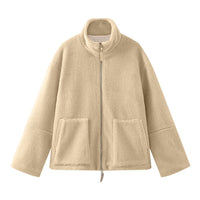 Wearclo | Cozy Relaxed Fit Stand Collar Jacket