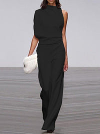 Wearclo | Women's Sleeveless Flowy Wide Leg Jumpsuit