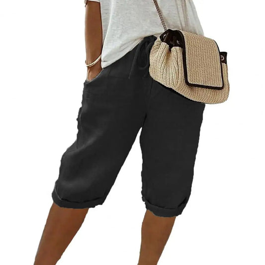 Wearclo | Women's Knee-Length Drawstring Shorts with Pockets