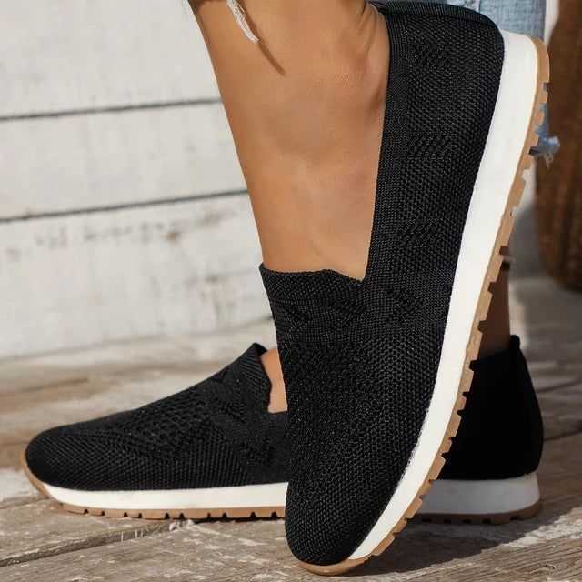 Wearclo | Women's Knit Slip-On Loafers with Comfort Design