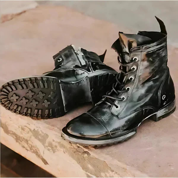 Wearclo | Women's Lace-Up Cap Toe Boots
