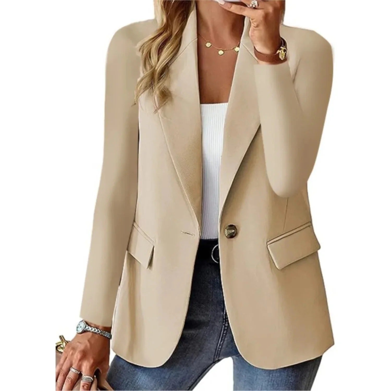 Wearclo | Women's Lapel Pocket Blazer