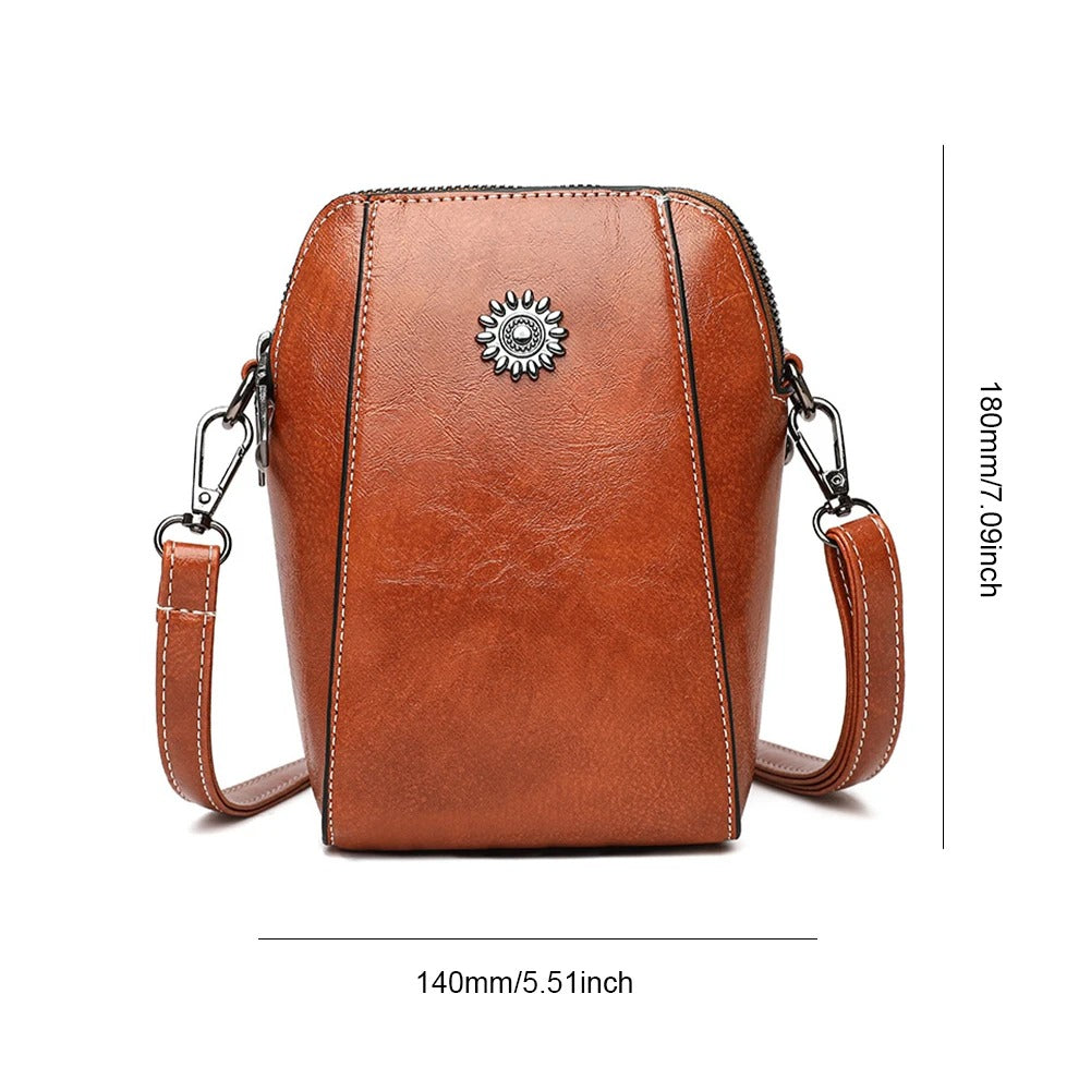 Wearclo | Women's Leather Crossbody Bag with Adjustable Strap