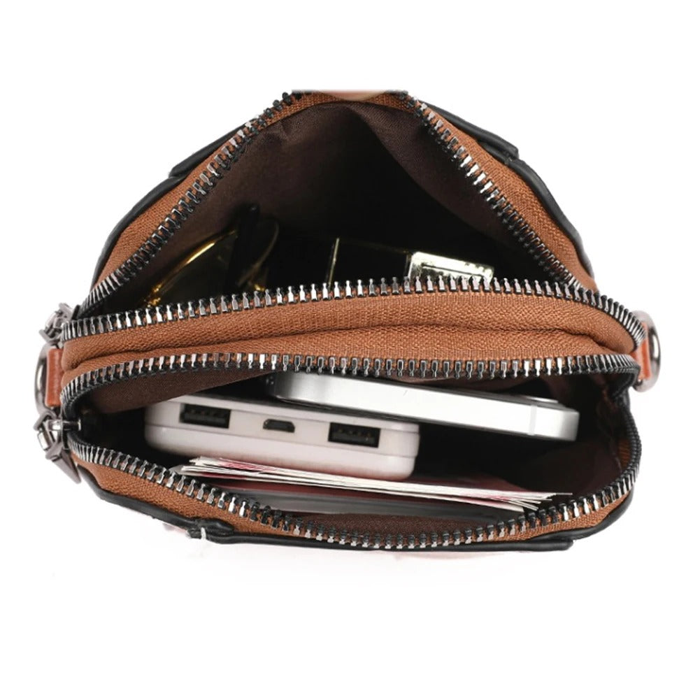 Wearclo | Women's Leather Crossbody Bag with Adjustable Strap