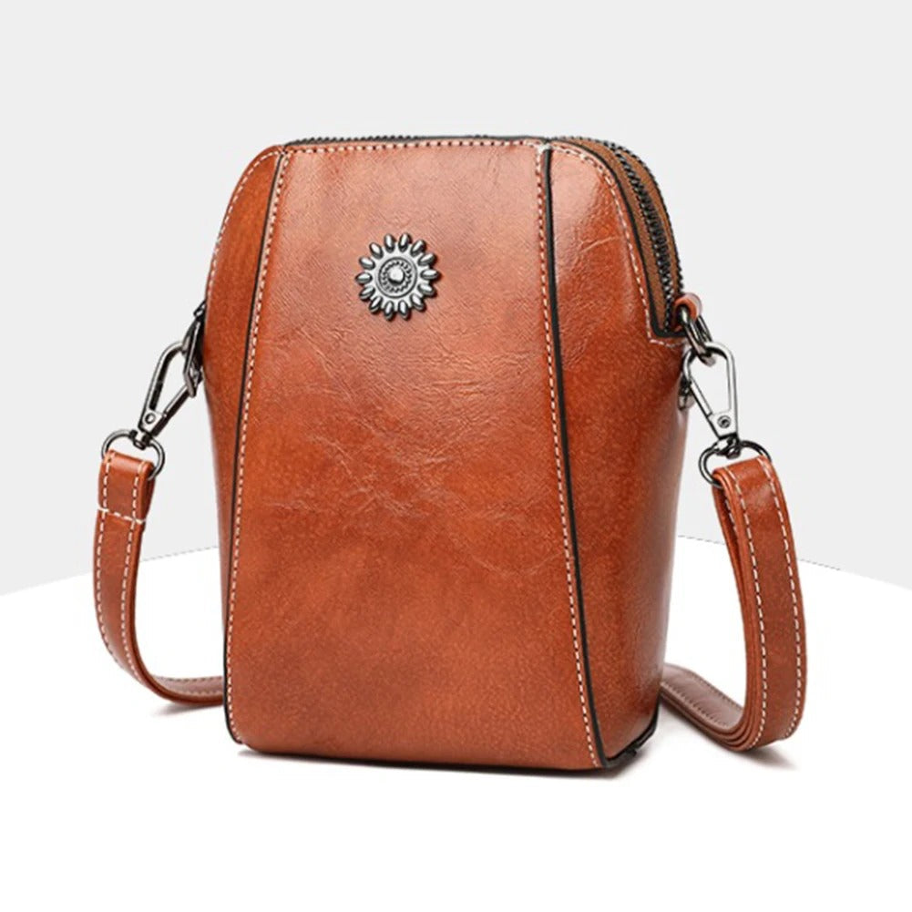 Wearclo | Women's Leather Crossbody Bag with Adjustable Strap