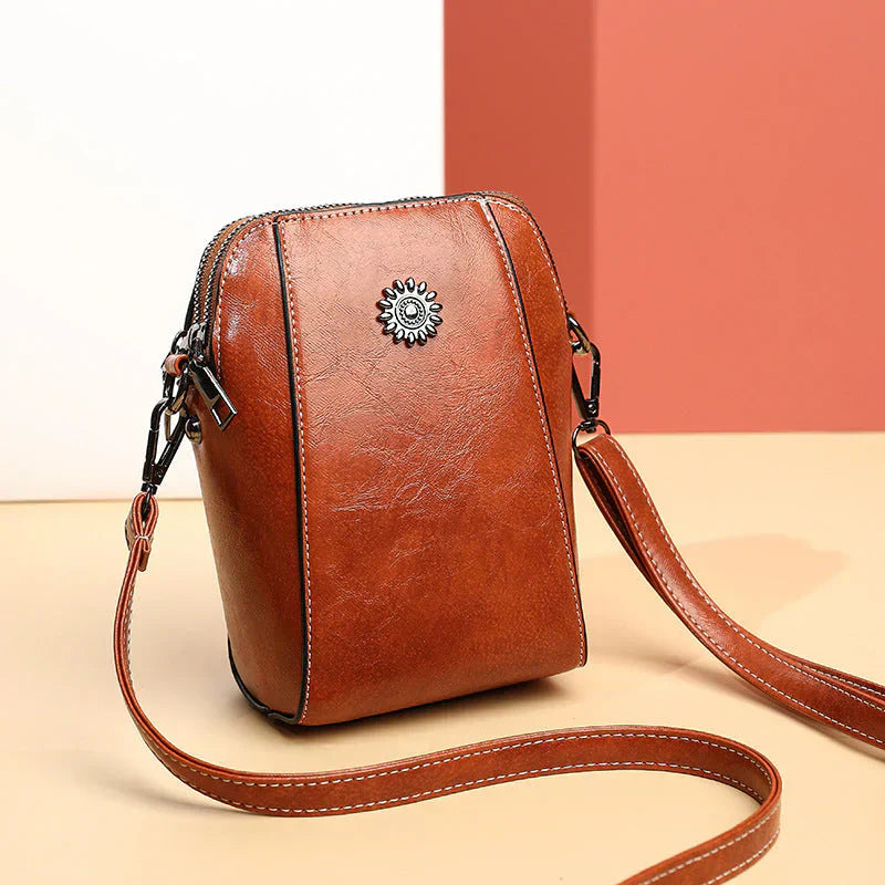 Wearclo | Women's Leather Crossbody Bag with Adjustable Strap