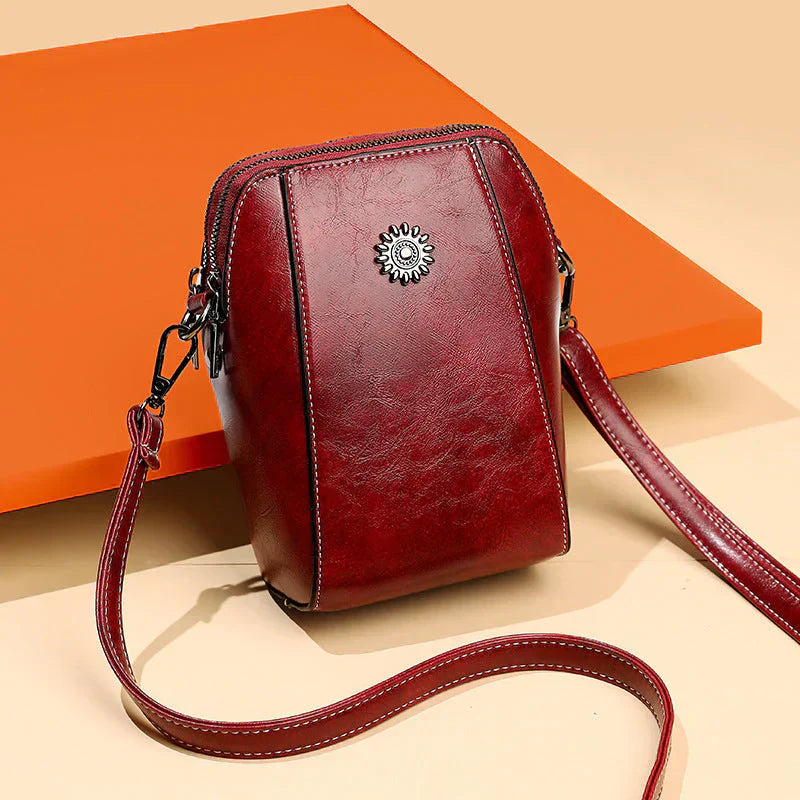 Wearclo | Women's Leather Crossbody Bag with Adjustable Strap