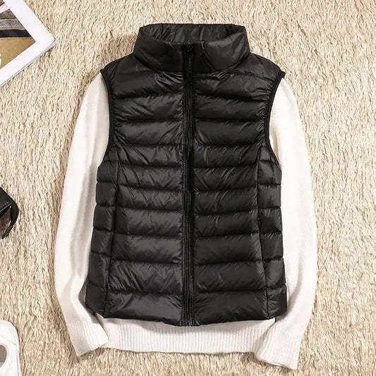 Wearclo | Women's Lightweight Down Vest with Stand Collar