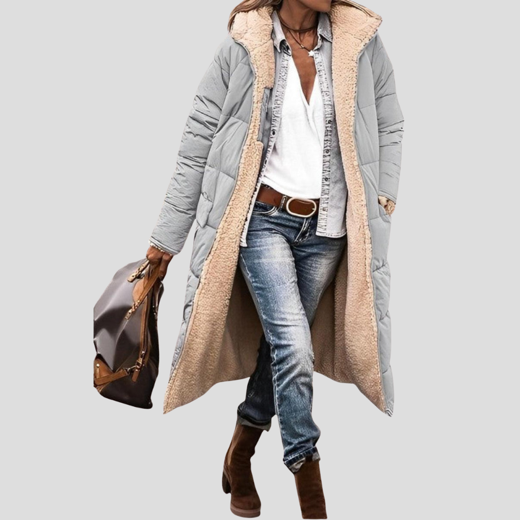 Wearclo | Women's Long Puffer Coat with Teddy Lining