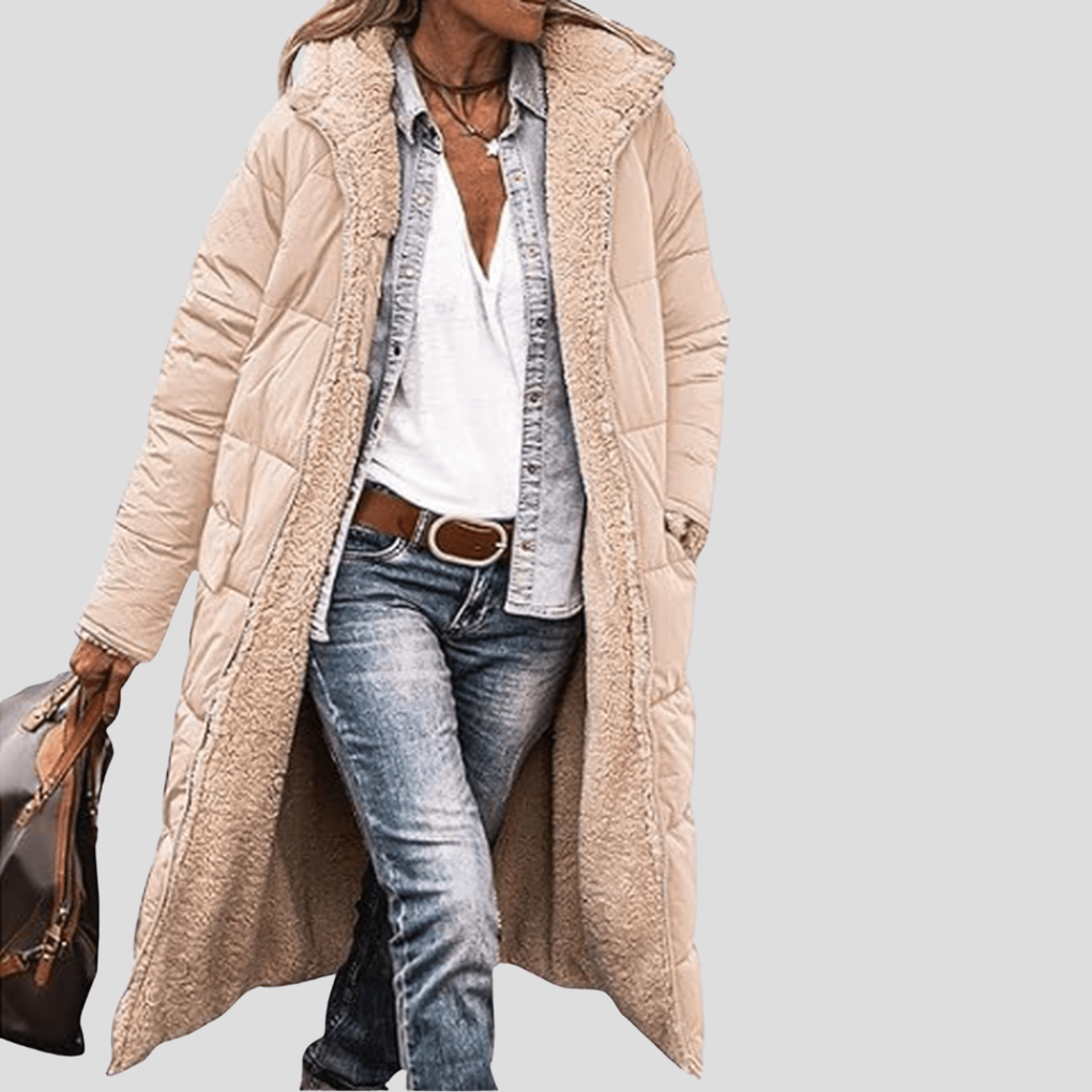 Wearclo | Women's Long Puffer Coat with Teddy Lining