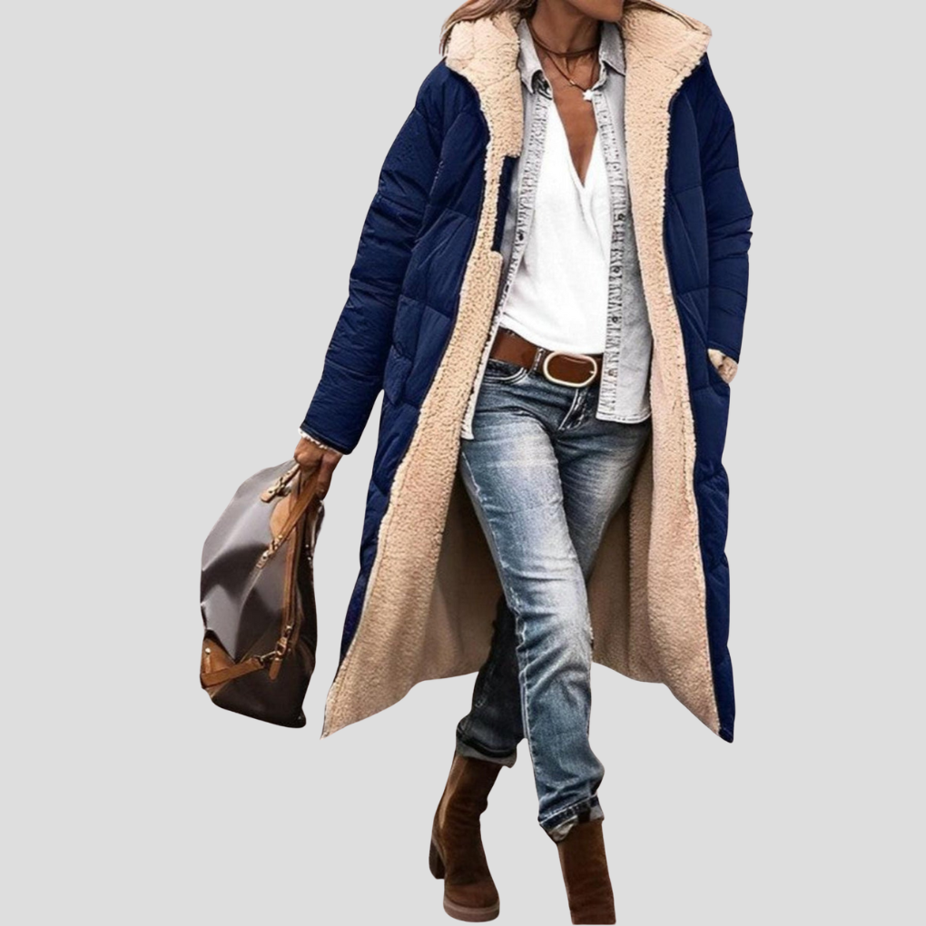 Wearclo | Women's Long Puffer Coat with Teddy Lining