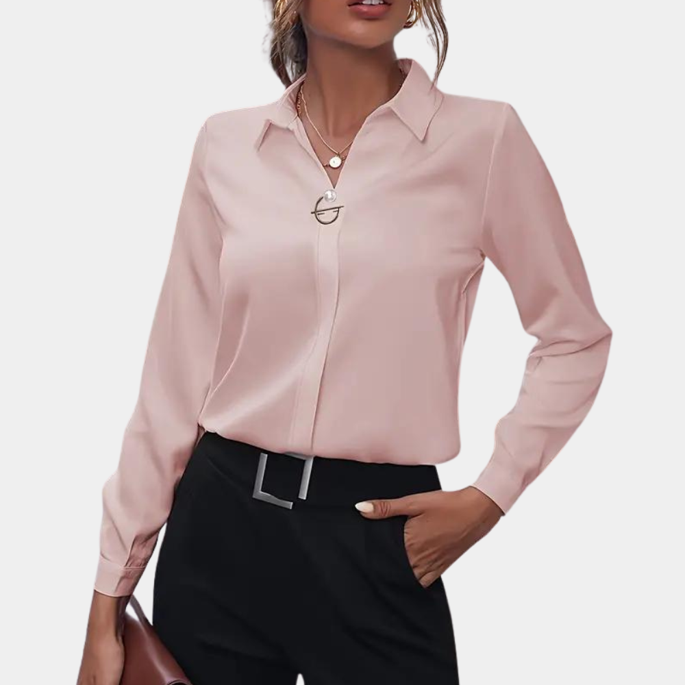 Wearclo | Women's Long Sleeve Button-Up Shirt with Ring Detail