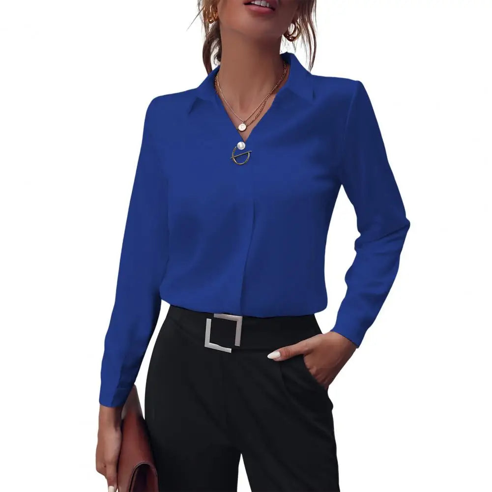 Wearclo | Women's Long Sleeve Button-Up Shirt with Ring Detail