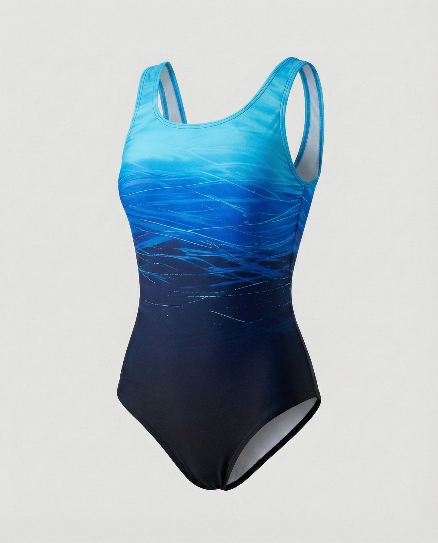 Wearclo | Women's One-Piece Sports Swimsuit with Ombre Design & Quick-Drying
