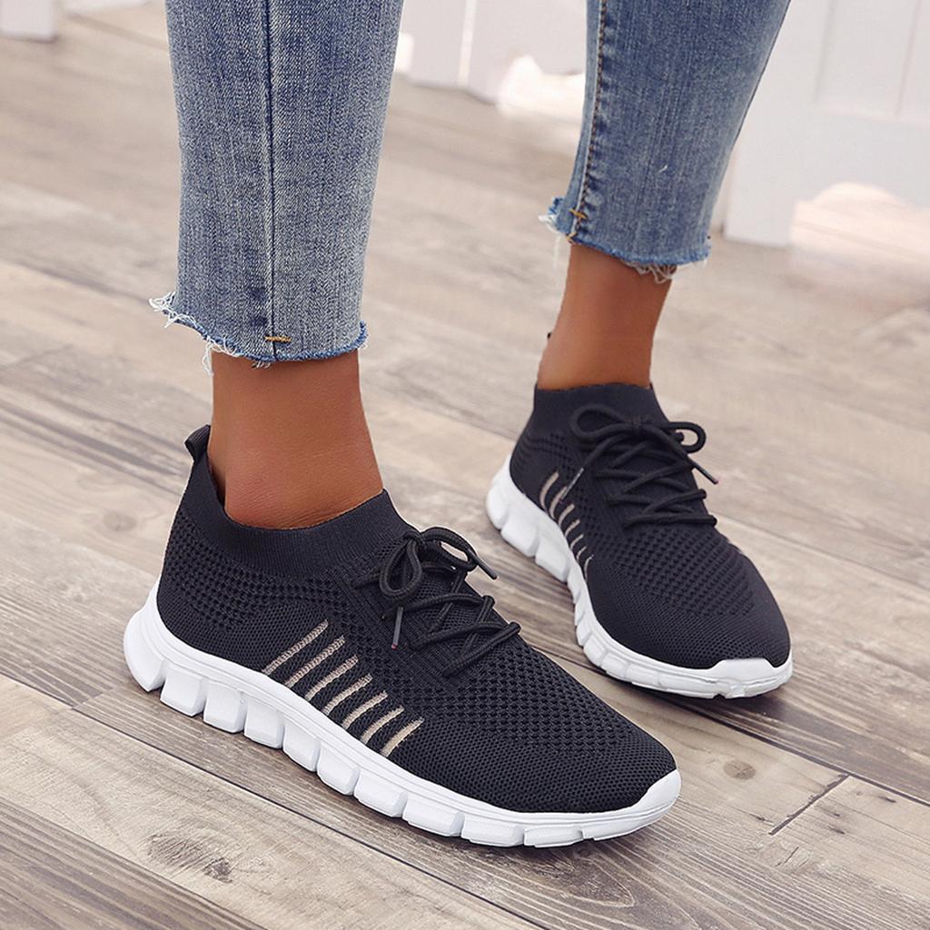 Wearclo | Women's Orthopedic Knit Sneakers with Lace-Up
