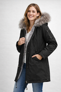 Wearclo | Cozy Hooded Parka with Faux Fur Trim