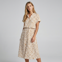 Wearclo | Casual Print Midi Shirt Dress