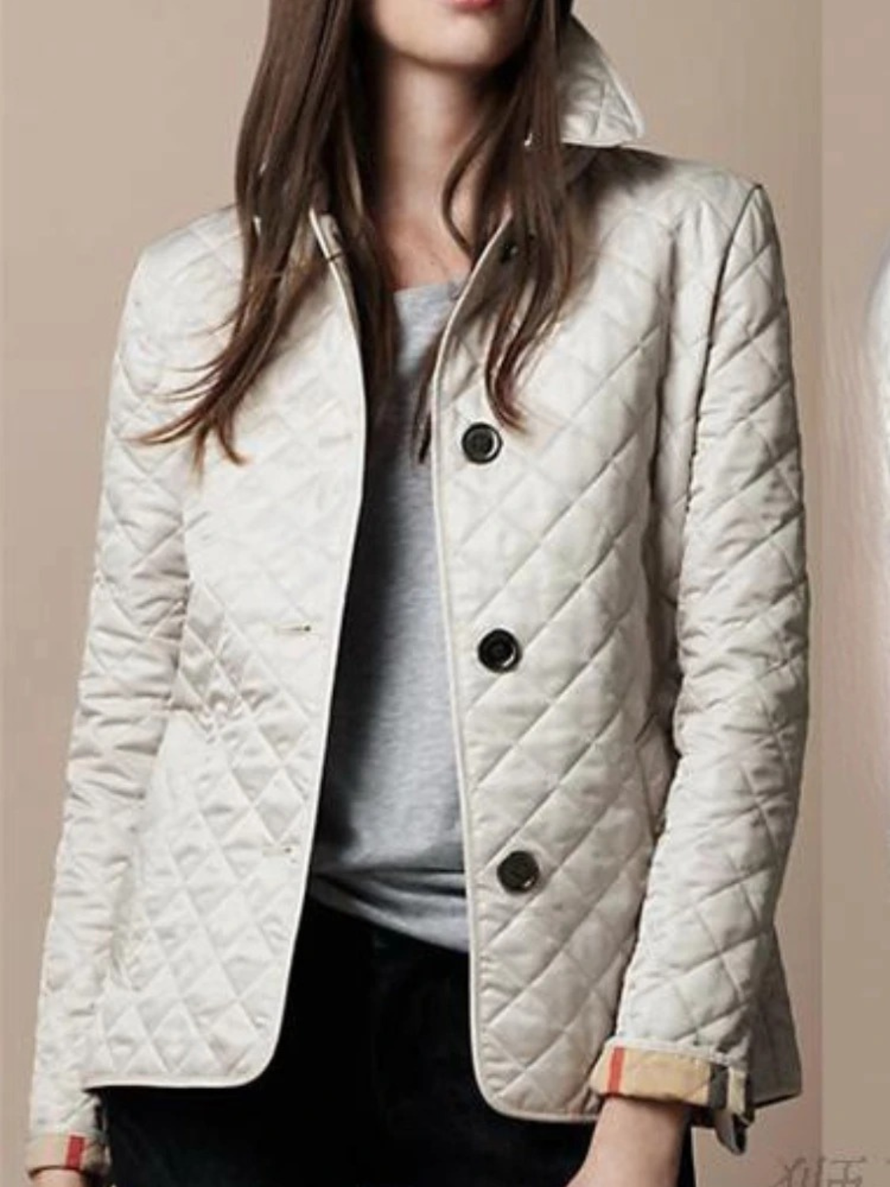 Wearclo | Women's Quilted Jacket with Turned-Down Collar