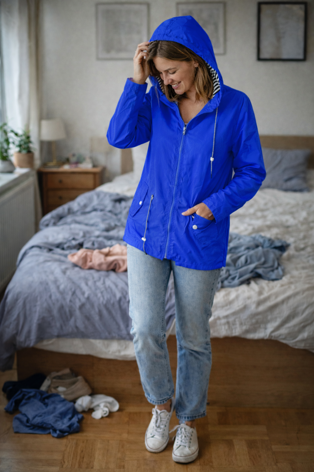 Wearclo Women's Rain Jacket Lightweight with Hood