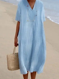 Wearclo | Breezy V-Neck Midi Dress