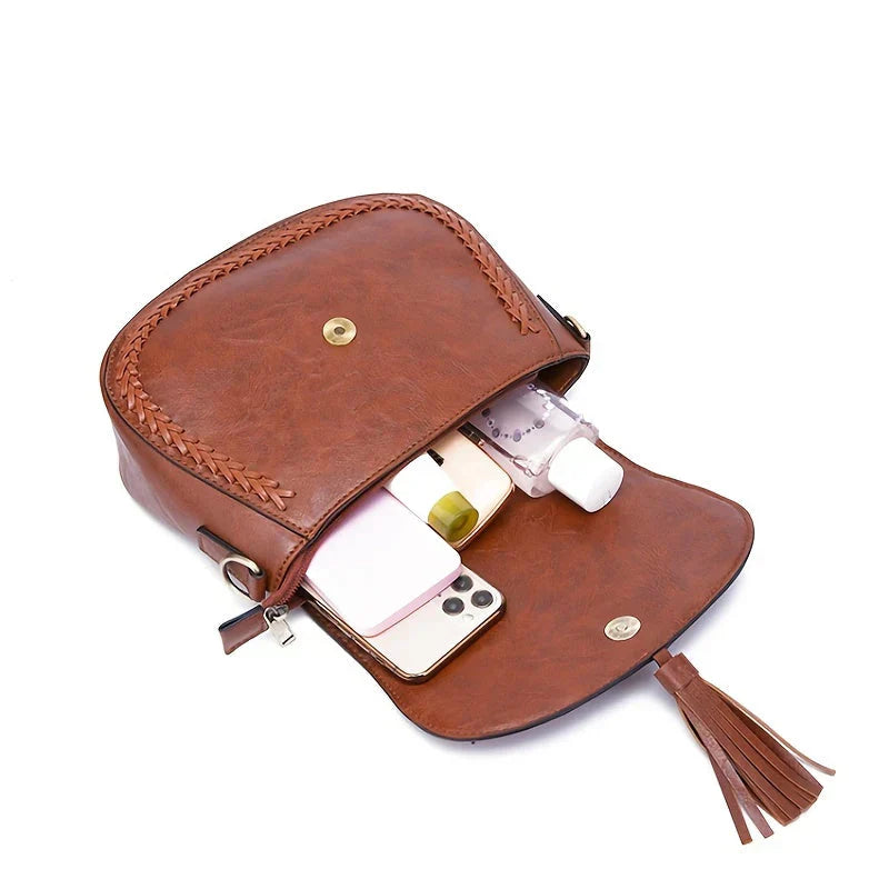 Wearclo | Women's Saddle Bag with Tassel Detail