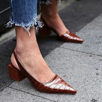 Women's Elegant Croco Slingback Heels
