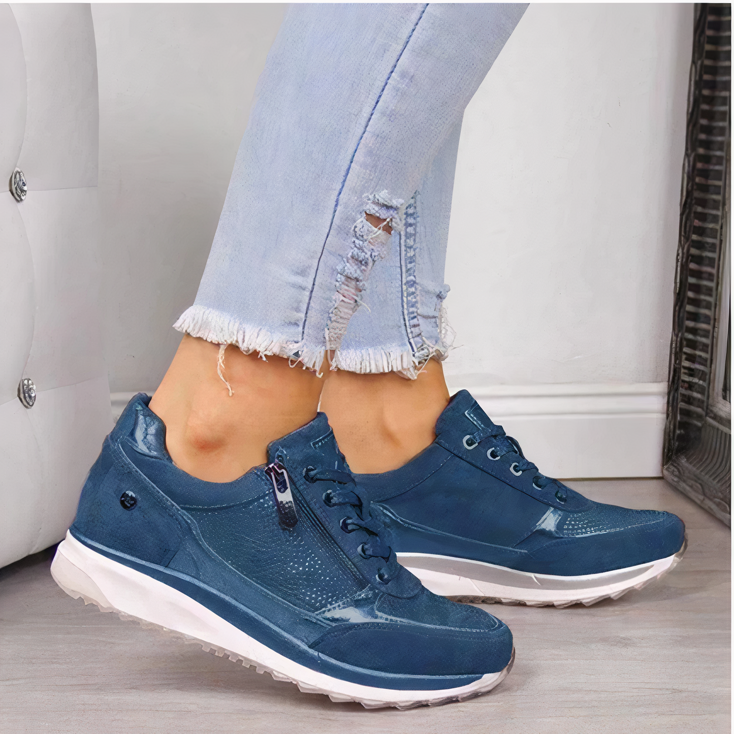 Wearclo | Women's Sneakers with Side Zipper