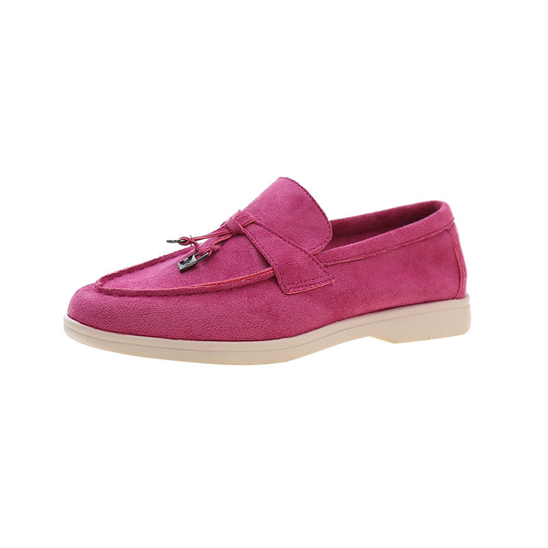 Wearclo | Women's Suede Loafers with Tassel Detail