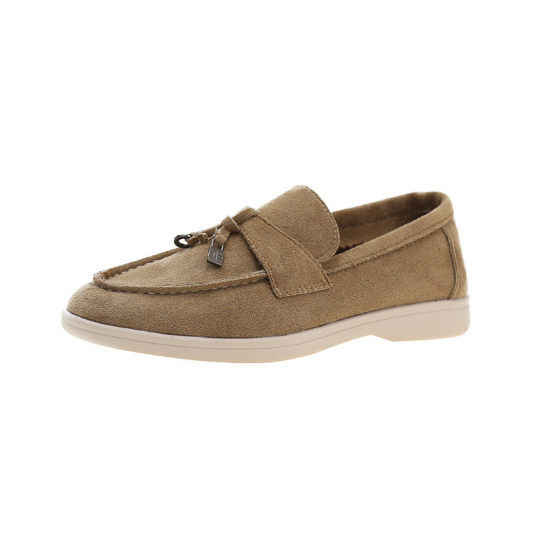 Wearclo | Women's Suede Loafers with Tassel Detail