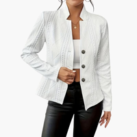 Wearclo | Textured Button-Front Blazer
