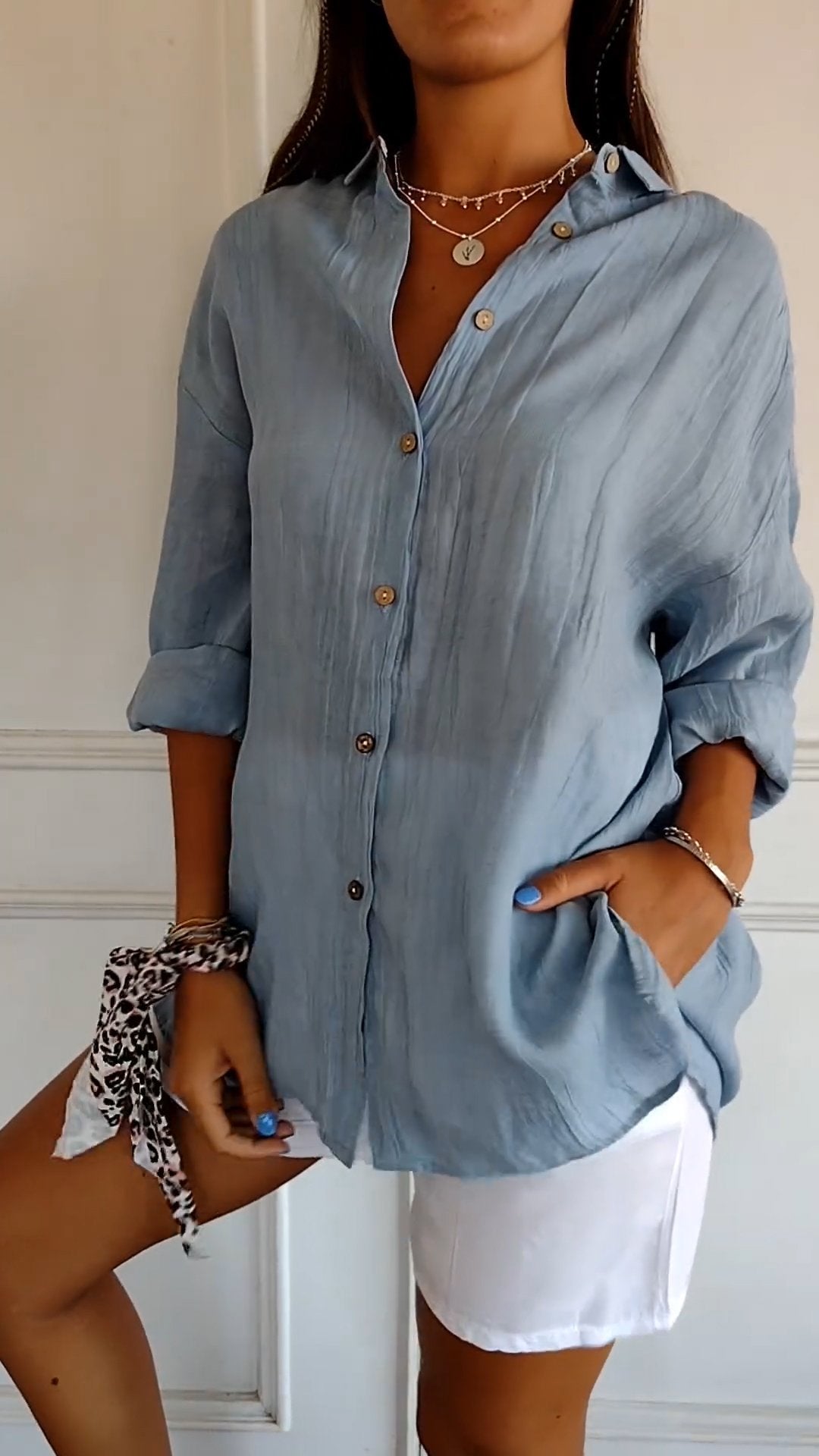 Wearclo | Women's Textured Button-Up Shirt