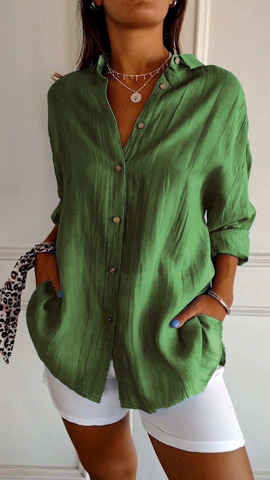 Wearclo | Women's Textured Button-Up Shirt