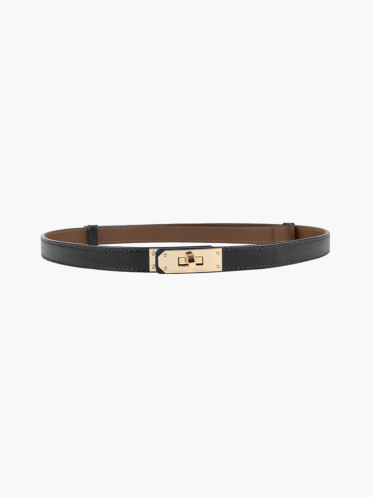 Wearclo | Women's Thin Belt with Gold Buckle