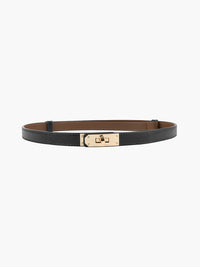 Wearclo | Women's Thin Belt with Gold Buckle