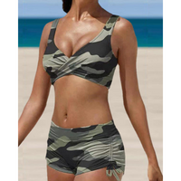 Wearclo | Women's Flattering Ruched Swim Shorts Set