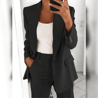 Women's Polished Notch Lapel Blazer & Trouser Set